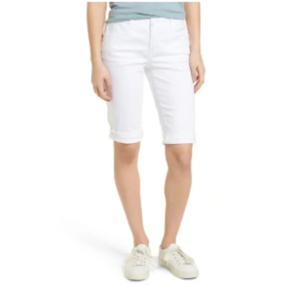 Wit & Wisdon - 'Ab'Solution White Bermuda Shorts Long Denim L418ZSOW | Size 4